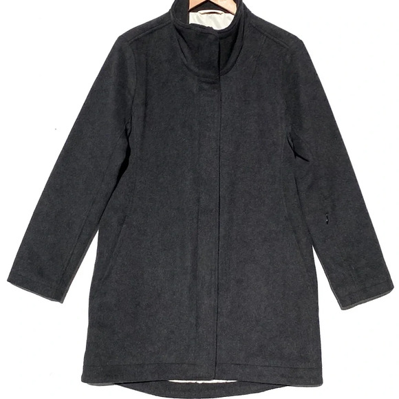 NWOT PENDLETON Women’s Gray Wool Zip And Snap front Overcoat Size Small - Picture 2 of 8